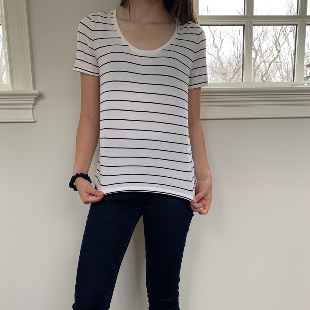 Basic black and white striped shirt